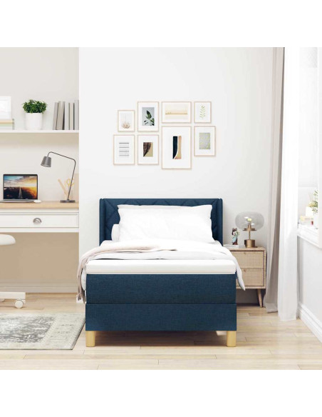 Letto a molle con materasso Blu 200 x 90 cm Poliestere