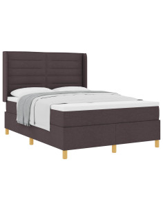 Letto a molle con materasso Marrone Scuro 140 x 200 cm Tessuto 2