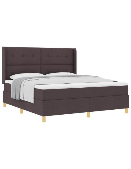 Letto a molle con materasso Marrone Scuro 180 x 200 cm Tessuto