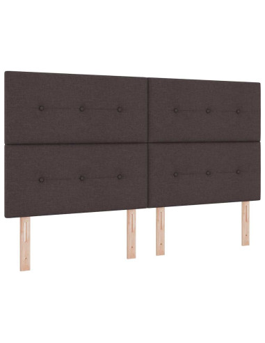 Letto a molle con materasso Marrone Scuro 180 x 200 cm Tessuto