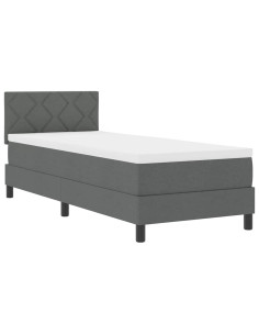 Letto a molle con materasso Grigio scuro 80 x 200 cm Tessuto 2