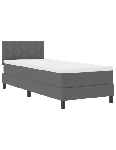 Letto a molle con materasso Grigio scuro 80 x 200 cm Tessuto