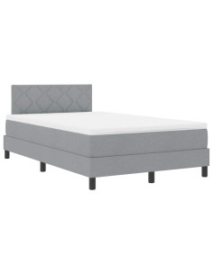 Letto a molle con testiera Grigio chiaro 120 x 200 cm Tessuto 2