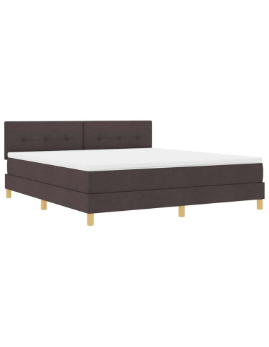 Letto a Sorgente LED con led Marrone Scuro 180 x 200 cm Tessuto