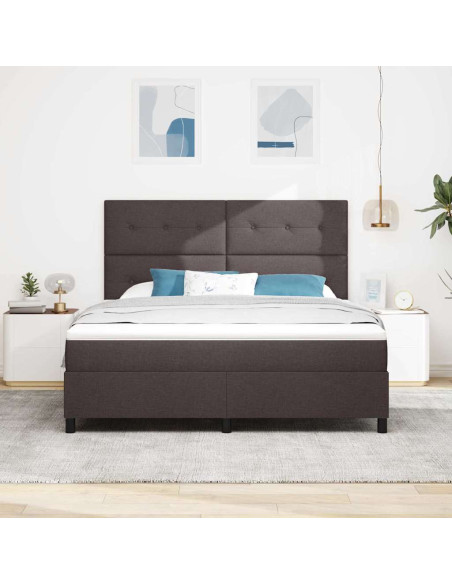 Letto a molle con materasso Marrone scuro 180 x 200 cm Tessuto