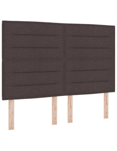 Letto a Sorgente LED Marrone Scuro 140 x 190 cm Tessuto