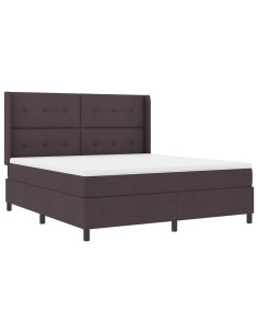 Letto a Sorgente LED Marrone Scuro 180 x 200 cm Tessuto 2