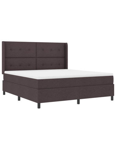 Letto a Sorgente LED Marrone Scuro 180 x 200 cm Tessuto