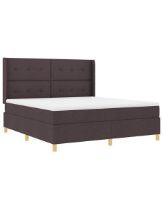 Letto a molle con materasso Marrone 140 x 200 cm Tessuto 2