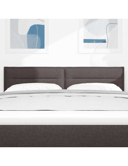 Testiera LED con testiera Marrone Scuro 144 cm Poliestere