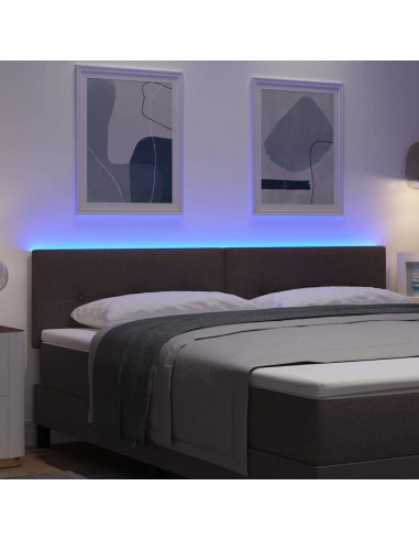 Testiera LED con testiera Marrone Scuro 180 cm Poliestere