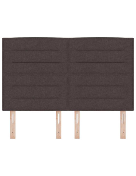 Testiera LED con testiera Marrone Scuro 144 cm Poliestere