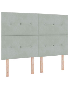 Testiera LED con testiera Grigio chiaro 160 cm Poliestere 2