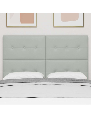 Testiera LED con testiera Grigio chiaro 160 cm Poliestere