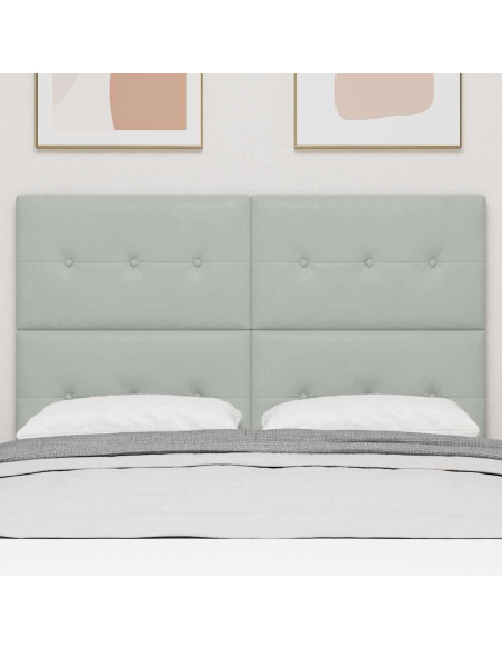 Testiera LED con testiera Grigio chiaro 160 cm Poliestere