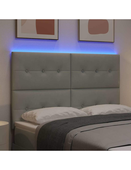 Testiera LED con testiera Grigio chiaro 160 cm Poliestere