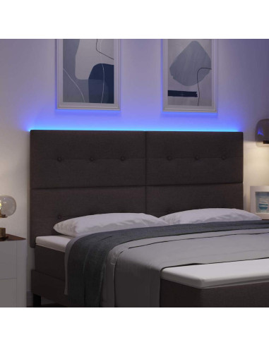 Testiera LED con testiera Marrone Scuro 180 cm Poliestere
