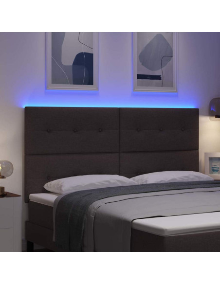 Testiera LED con testiera Marrone Scuro 180 cm Poliestere
