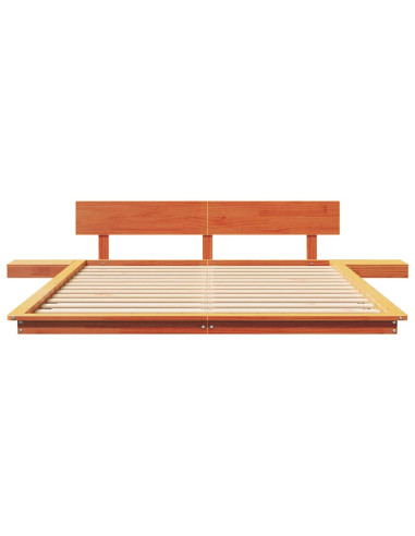 Struttura del letto con testiera Marrone 140 x 200 cm legno