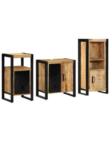 Set di mobili per il bagno 3 pcs Legno di mango massello