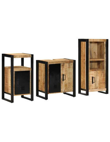 Set di mobili per il bagno 3 pcs Legno di mango massello