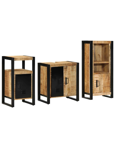 Set di mobili per il bagno 3 pcs Legno di mango massello
