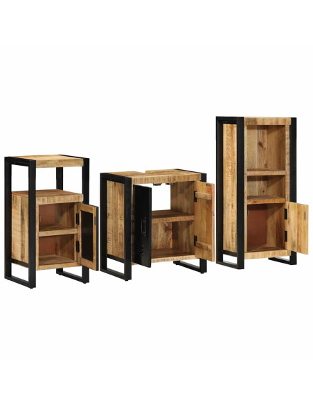 Set di mobili per il bagno 3 pcs Legno di mango massello