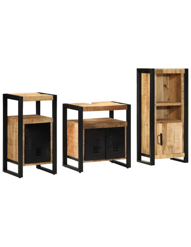 Set di mobili per il bagno 3 pcs Legno di mango massello