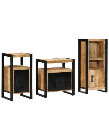 Set di mobili per il bagno 3 pcs Legno di mango massello