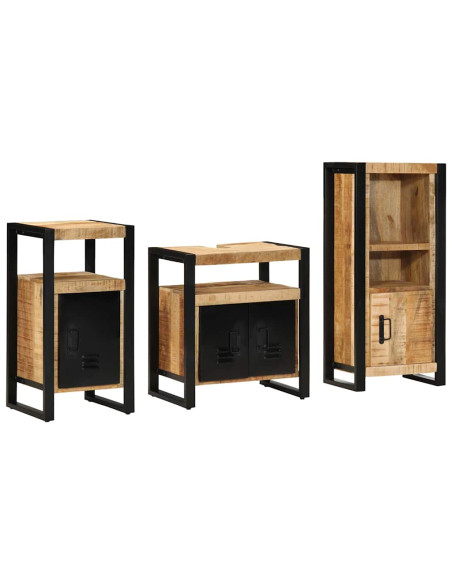 Set di mobili per il bagno 3 pcs Legno di mango massello