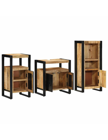 Set di mobili per il bagno 3 pcs Legno di mango massello