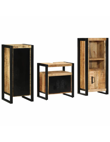 Set di mobili per il bagno 3 pcs Legno di mango massello