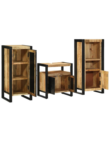 Set di mobili per il bagno 3 pcs Legno di mango massello