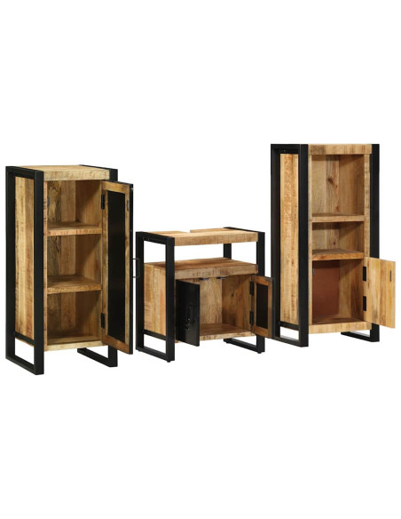 Set di mobili per il bagno 3 pcs Legno di mango massello