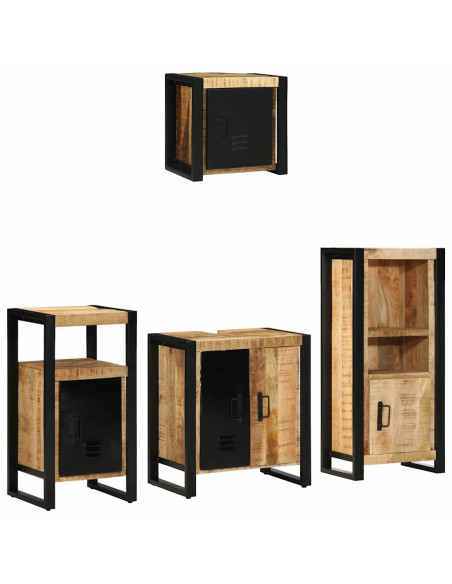 Set di mobili per il bagno 4 pcs Legno di mango massello
