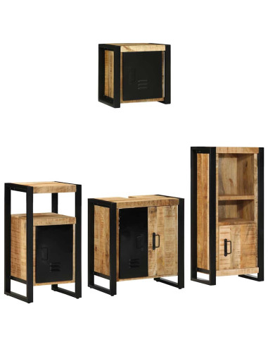 Set di mobili per il bagno 4 pcs Legno di mango massello