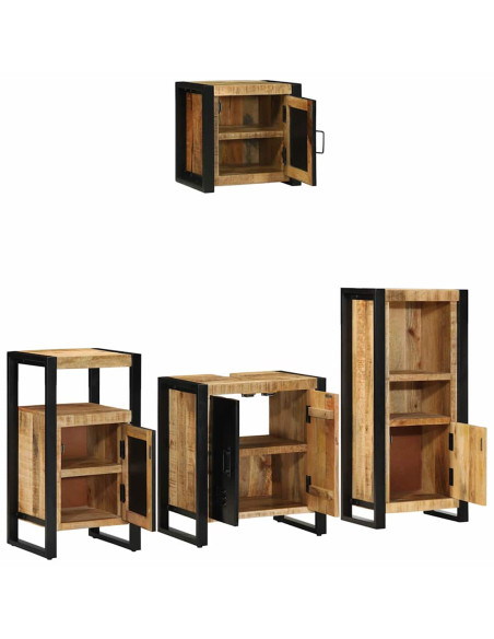 Set di mobili per il bagno 4 pcs Legno di mango massello
