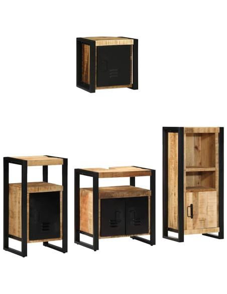 Set di mobili per il bagno 4 pcs Legno di mango massello