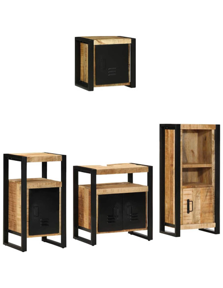 Set di mobili per il bagno 4 pcs Legno di mango massello
