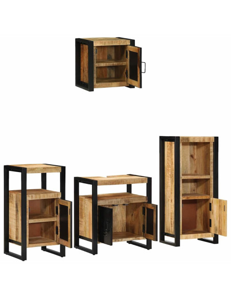 Set di mobili per il bagno 4 pcs Legno di mango massello