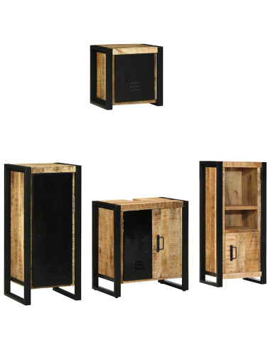 Set di mobili per il bagno 4 pcs Legno di mango massello