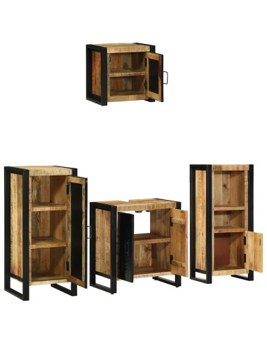 Set di mobili per il bagno 4 pcs Legno di mango massello