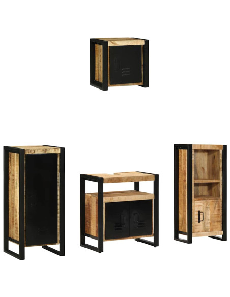 Set di mobili per il bagno 4 pcs Legno di mango massello