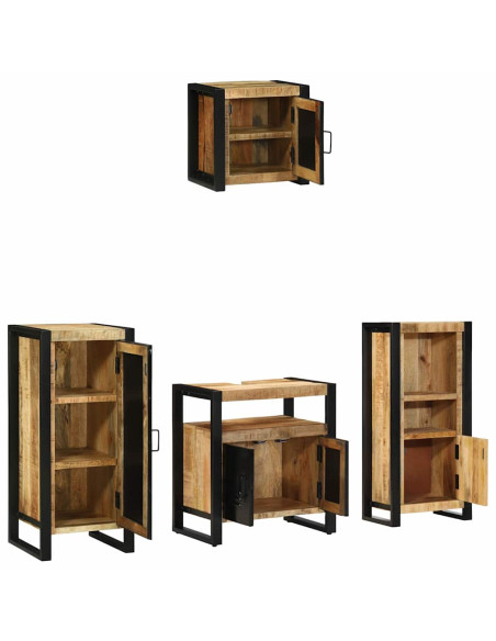 Set di mobili per il bagno 4 pcs Legno di mango massello