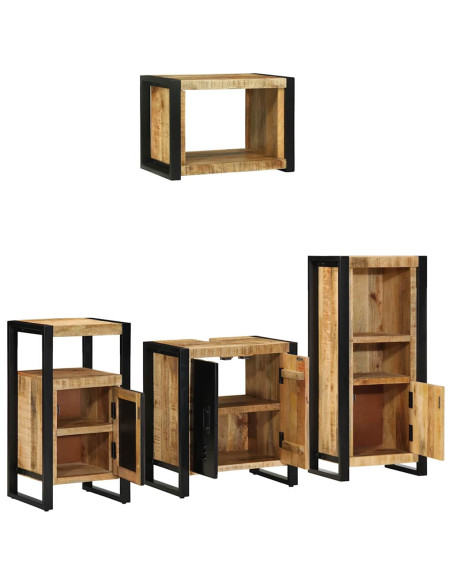 Set di mobili per il bagno 4 pcs Legno di mango massello