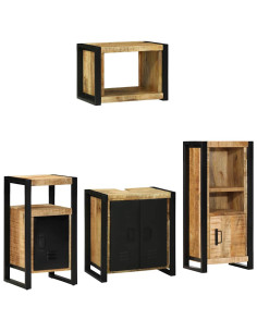 Set di mobili per il bagno 4 pcs Legno di mango massello 2