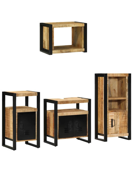 Set di mobili per il bagno 4 pcs Legno di mango massello
