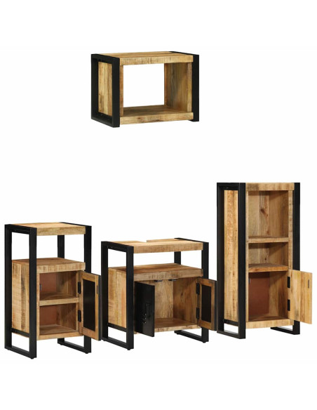 Set di mobili per il bagno 4 pcs Legno di mango massello