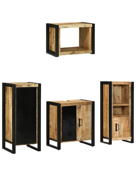 Set di mobili per il bagno 4 pcs Legno di mango massello
