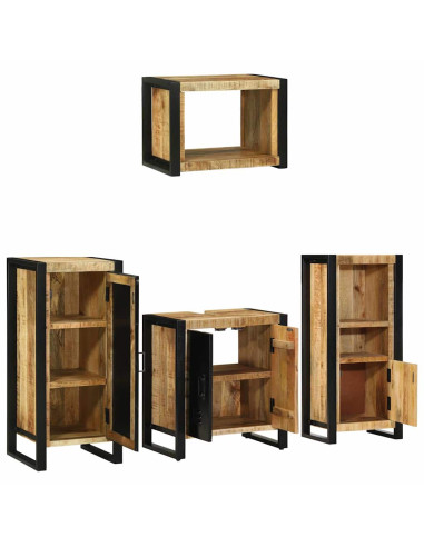 Set di mobili per il bagno 4 pcs Legno di mango massello